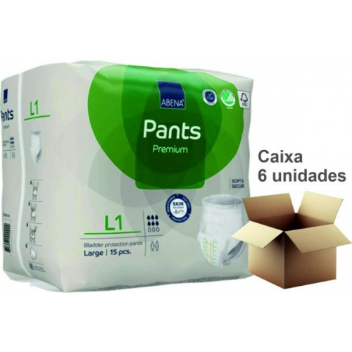 Fralda cueca Abena Pants Premium L1 - Caixa de 6 embalagens